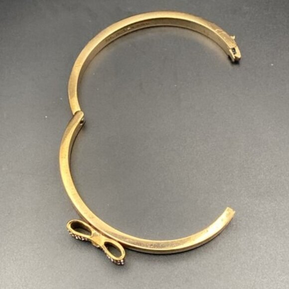 Kate Spade Bracelet Pave Stone Ready Set Bow Jeweled Bangle Gold Tone Layer 7" - Picture 8 of 9